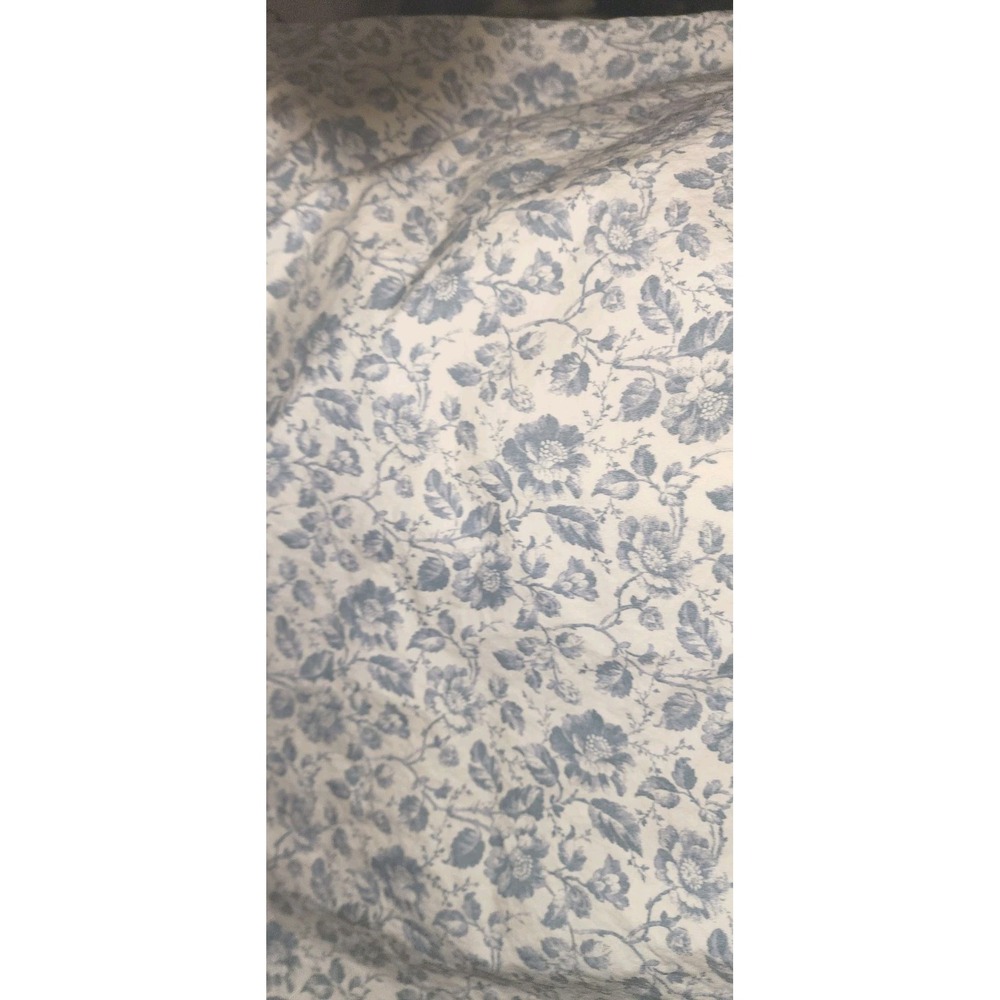 Vintage RALPH LAUREN PILLOW CASES 100% Cotton Blue Flower set of 2 Cotton